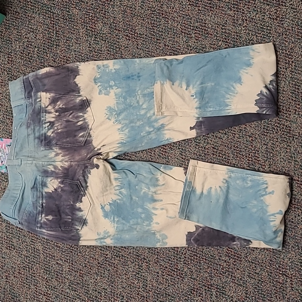 NWT Vintage Revolution by Revolt Blue and Cream Tie-Dye Pants - Picture 5 of 5